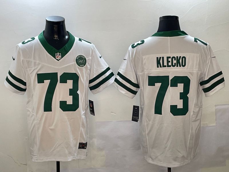 Men New York Jets #73 Klecko White Throwback three generations 2024 Nike Limited NFL Jersey style 1->oakland raiders->NFL Jersey